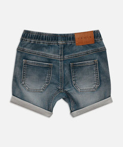 Indie Kids Arched Drifter Short (0-5) - LT Denim