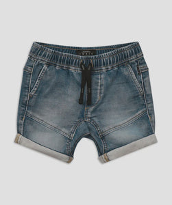 Indie Kids Arched Drifter Short (0-5) - LT Denim