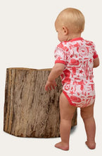 Load image into Gallery viewer, Ringers Western Boot Scootin Babies SS Romper - Barely Pink
