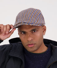 Load image into Gallery viewer, Swanndri Bristol Flat Cap - Cobalt Houndstooth
