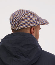 Load image into Gallery viewer, Swanndri Bristol Flat Cap - Cobalt Houndstooth
