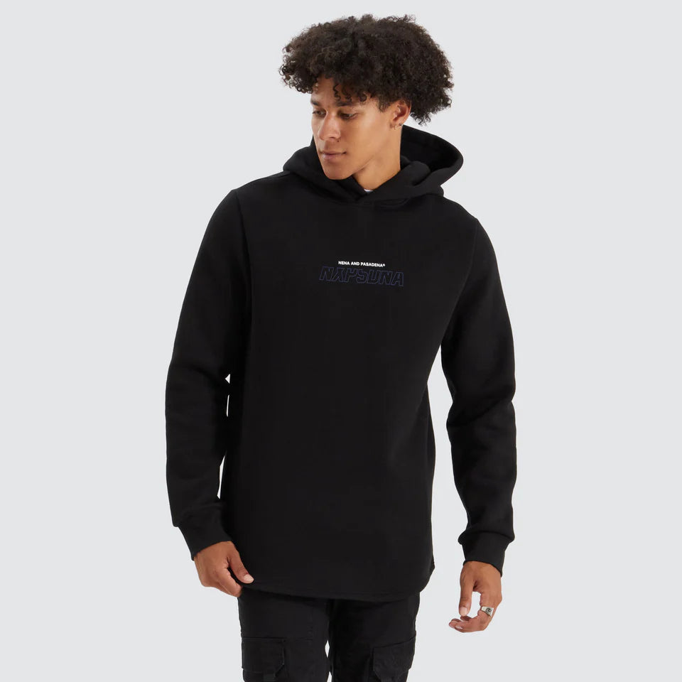 Nena & Pasadena Brodder Hooded Dual Curved Sweater - Jet Black