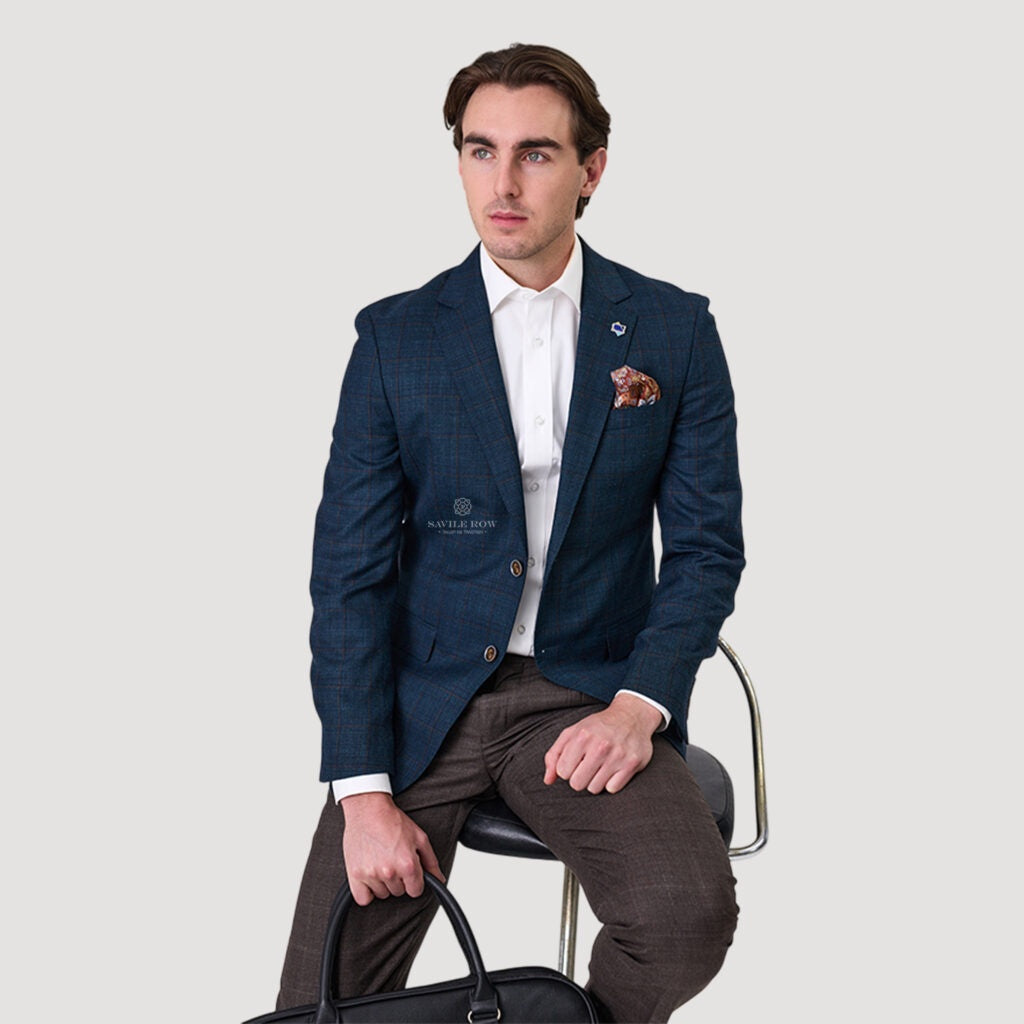 Savile Row Abram Wool Blazer- Olive BW6