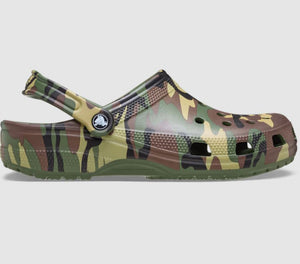 Crocs Classic Camouflage Kids Clog - Army Green / Multi