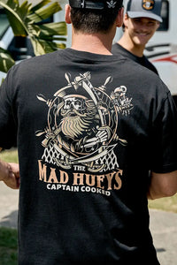 The Mad Hueys Captain Ship Faced S/S Tee - Black