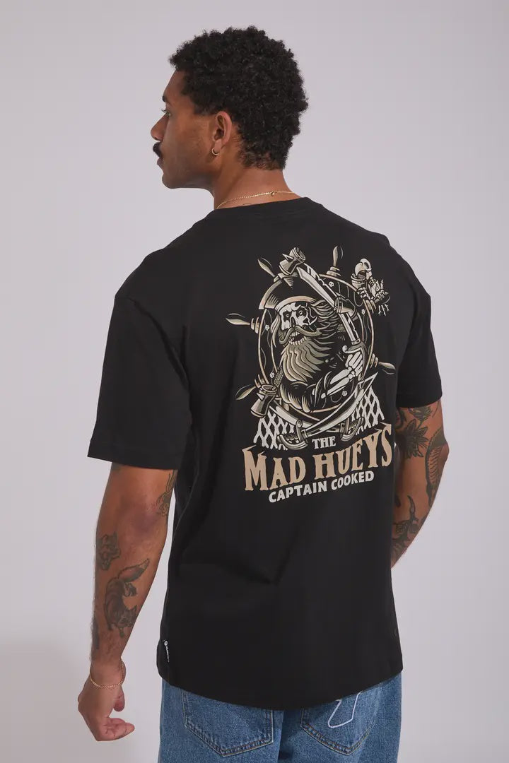 The Mad Hueys Captain Ship Faced S/S Tee - Black