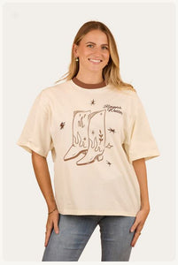 Ringers Western Cody Womens Oversized T-Shirt - Bone