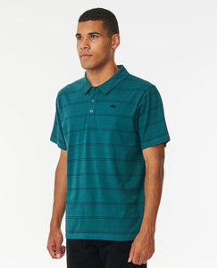 Rip Curl Plain Stripe Polo - Blue Green