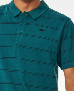 Rip Curl Plain Stripe Polo - Blue Green