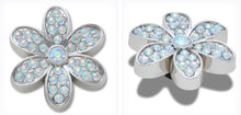 Load image into Gallery viewer, Crocs Silver Monochrome Daisy 1 Jibbitz Charm

