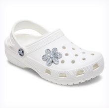 Load image into Gallery viewer, Crocs Silver Monochrome Daisy 1 Jibbitz Charm
