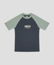 Load image into Gallery viewer, Indie Kids The All Day Contrast Rashie (3-7) - Midnight/Moss
