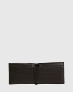 Quiksilver Gutherie Leather Bi-Fold Wallet - Chocolate Brown