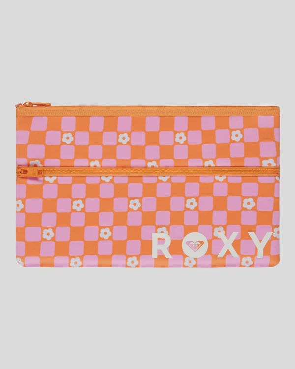 Roxy White Shoulder Pencil Case - Tangerine Tic Tac Fleur