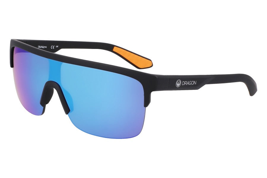 Dragon Slotted LL Ion Sunglasses - Matte Black LL/Blue Ion