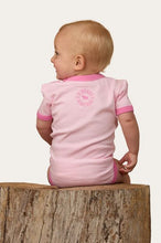 Load image into Gallery viewer, Ringers Western Howdy Cowgirl Babies SS Romper - Ballet Pink
