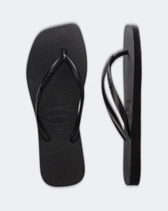 Havaianas Slim Square Solid Thongs - Black