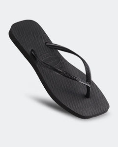 Havaianas Slim Square Solid Thongs - Black