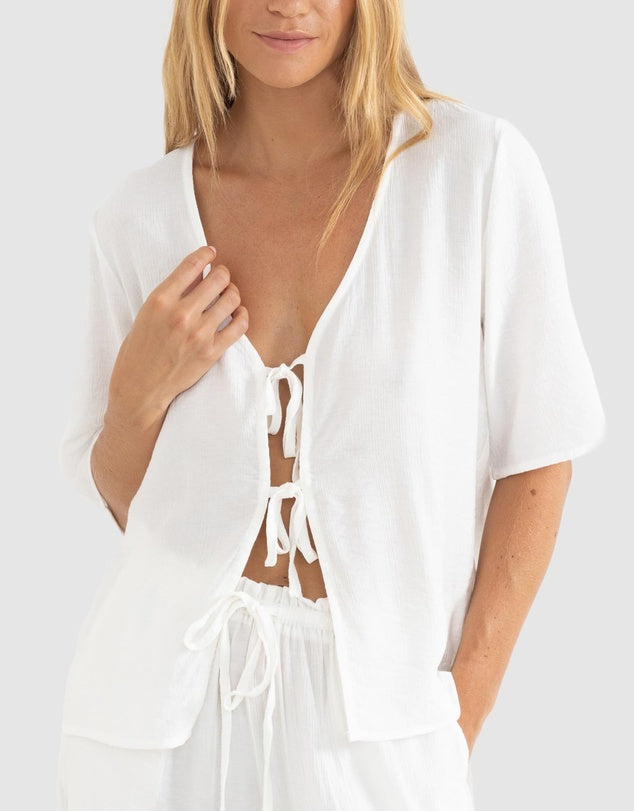 Rhythm Airlie Short Sleeve Top - White