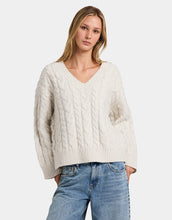 Load image into Gallery viewer, RVCA Cable V Neck Sweater - Star White
