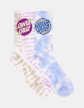 Load image into Gallery viewer, Santa Cruz Other Dot Redux Crew Socks 2 Pack - Olive Stone Tie Dye
