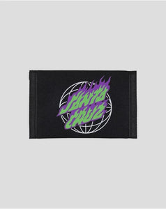 Santa Cruz Global Flame Dot Velcro Wallet - Black