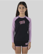 Load image into Gallery viewer, Santa Cruz Vibes Fill Long Sleeve Rash Guard - Black/Purple
