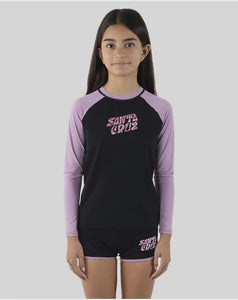 Santa Cruz Vibes Fill Long Sleeve Rash Guard - Black/Purple