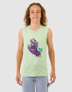 Santa Cruz Melting Hand Front Muscle Tee - Sage