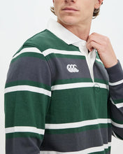 Load image into Gallery viewer, Canterbury Mens Yarn Dye Stripe Long Sleeve Rugby Polo
