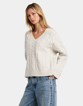 Load image into Gallery viewer, RVCA Cable V Neck Sweater - Star White
