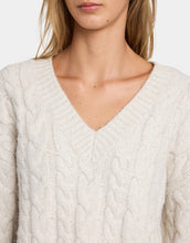 Load image into Gallery viewer, RVCA Cable V Neck Sweater - Star White

