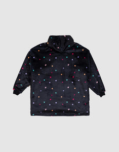 Santa Cruz Bow Dot Patch Hooded Blanket - Black