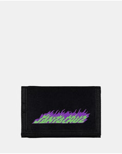 Santa Cruz Global Flame Dot Velcro Wallet - Black