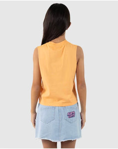 Santa Cruz Vibes Frill Front Muscle Tee - Orange