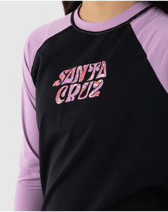 Santa Cruz Vibes Fill Long Sleeve Rash Guard - Black/Purple