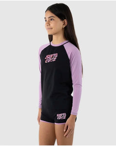 Santa Cruz Vibes Fill Long Sleeve Rash Guard - Black/Purple