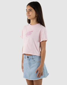 Santa Cruz Flame Dot Mono Crop Tee - Pink