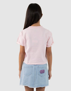 Santa Cruz Flame Dot Mono Crop Tee - Pink