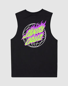 Santa Cruz Global Flame Dot Muscle Tank - Black