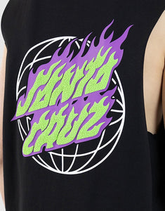 Santa Cruz Global Flame Dot Muscle Tank - Black