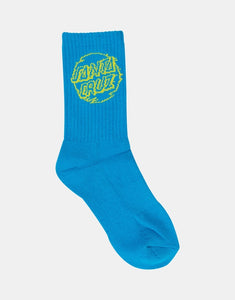 Santa Cruz Youth Vivid Dot Mono Crew Sock - Navy/Lime/Turquoise