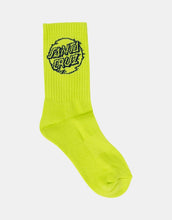 Load image into Gallery viewer, Santa Cruz Youth Vivid Dot Mono Crew Sock - Navy/Lime/Turquoise
