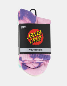 Santa Cruz Other Dot Mid Sock 2 Pack - Pale Pink T-Dye Green Tie Dye