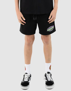 Santa Cruz Boys Global Flame Strip Track Short - Black