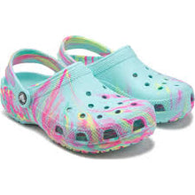 Load image into Gallery viewer, Crocs Kids Classic Marbled Clog  - Aquamarine/Multi
