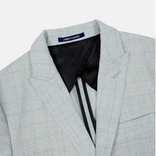 Load image into Gallery viewer, James Harper Peak Lapel Check Blazer - Sky
