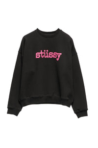 Stussy Typewriter Oversize Crew - Black