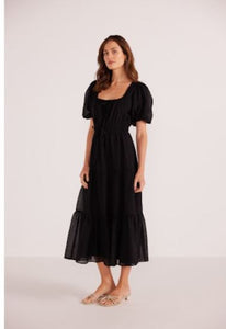 MINKPINK Amy Tiered Midi Dress - Black