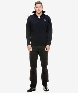 Swanndri Mariner Zip Neck Sweater - Navy